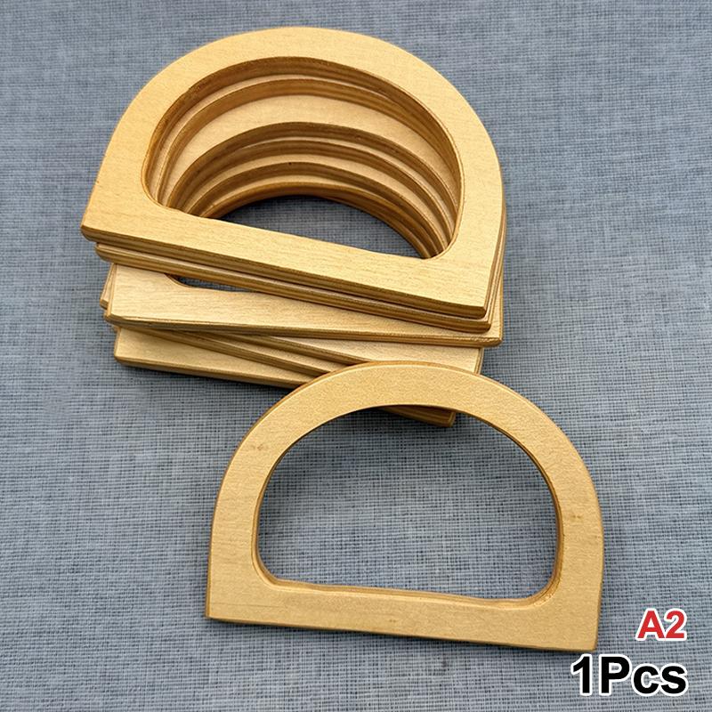 Eco-Friendly Natural Wood D-Shaped Bag Handle 1Pcs Half Circle Replacement for Crochet Shoulder Bag DIY Sewing Project