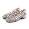 Summer Shoes Women Low Heels Breathable Mesh Shoes Square Toe Elegant Office Lady Shoes Black Beige Grey Plus Size 42