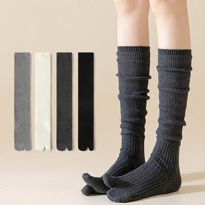 1Pair Stockings Two Toed Socks Socks Split Toe Socks Calf Socks Knitted Socks Long Socks