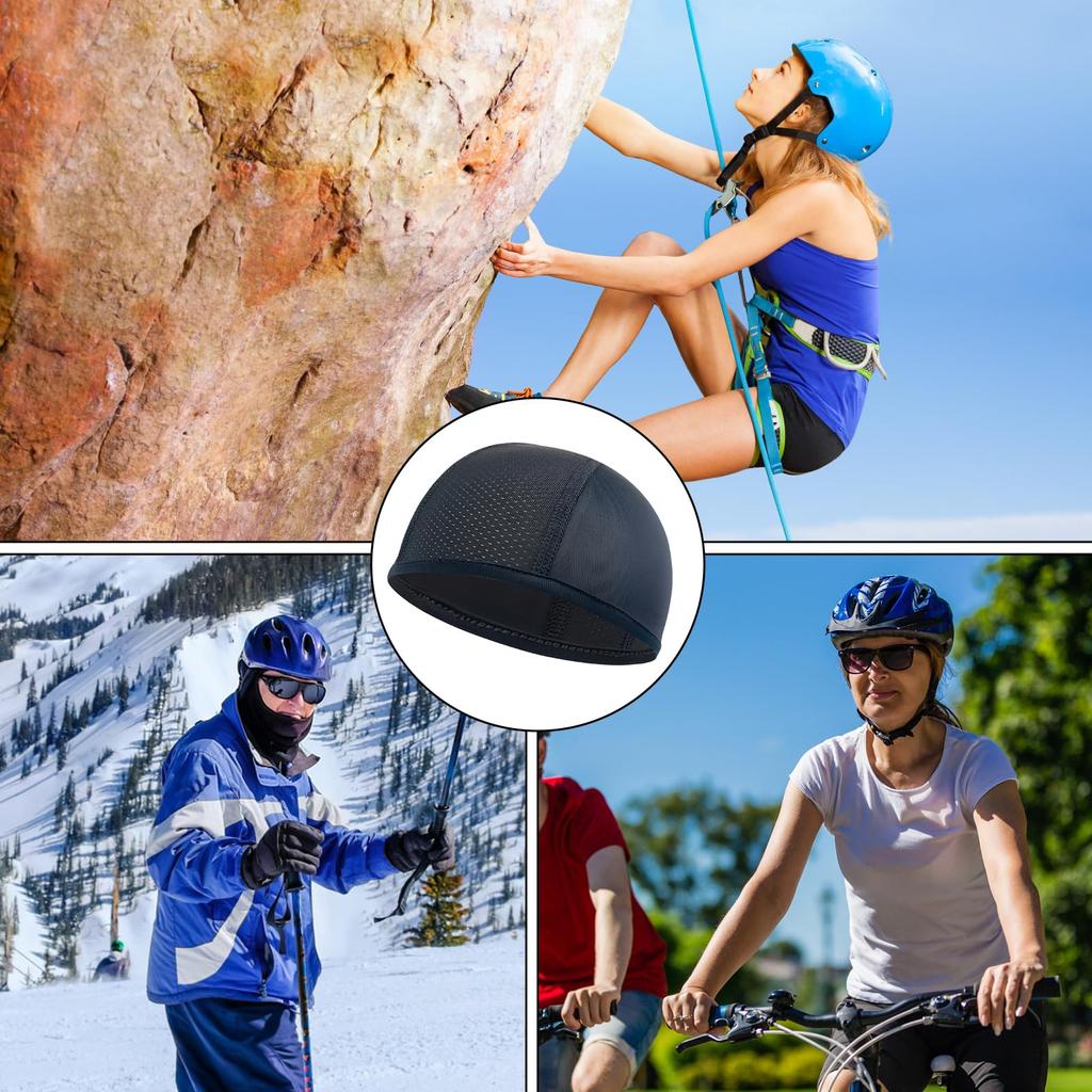 Marjoramy Set of Thin Cooling Helmet Inner Caps for Motorcycles and Summer UPF Mesh Stretchy Fits Head Circumferences of Ideal for Road and Other