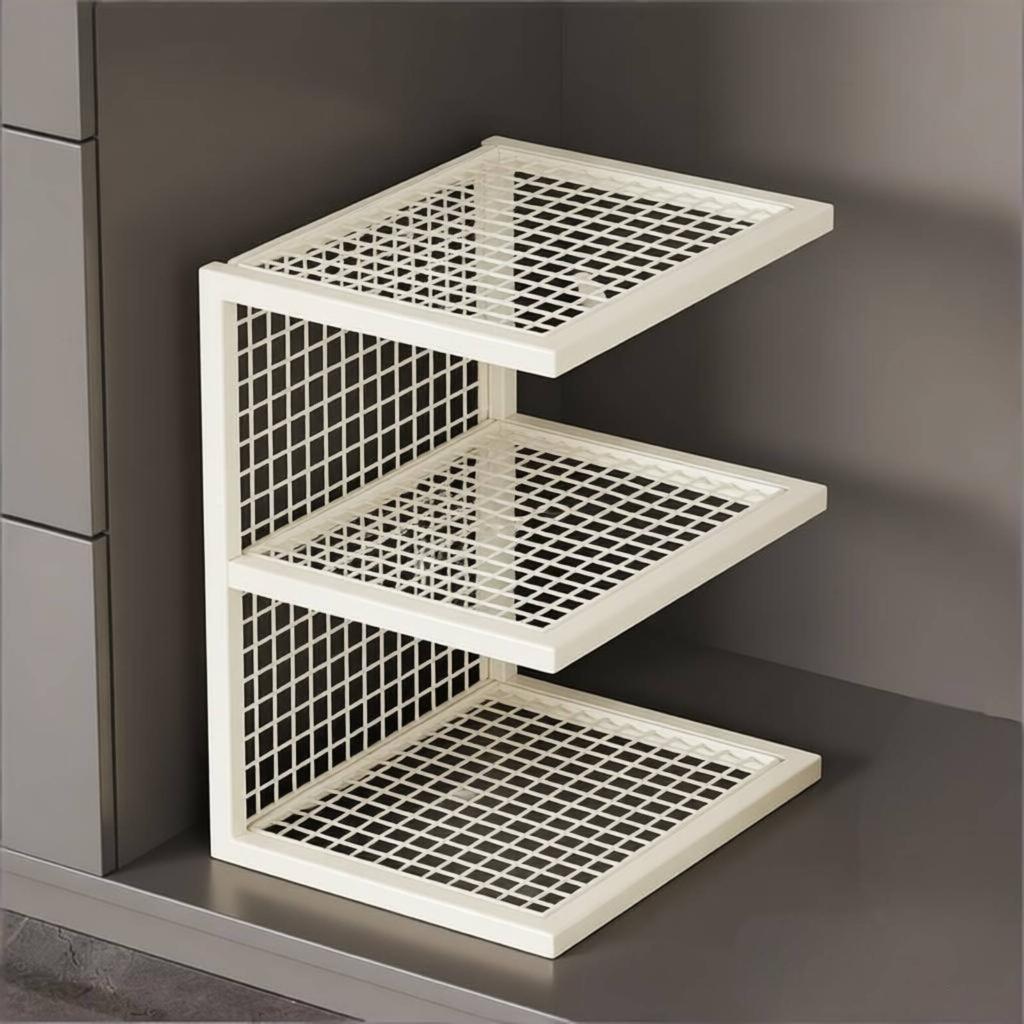 Wire Shelf Riser Space-Saving Freestanding Wire Rack Minimalist Design adaptable Use for Renters, Countertop, Pantry, Under Sink