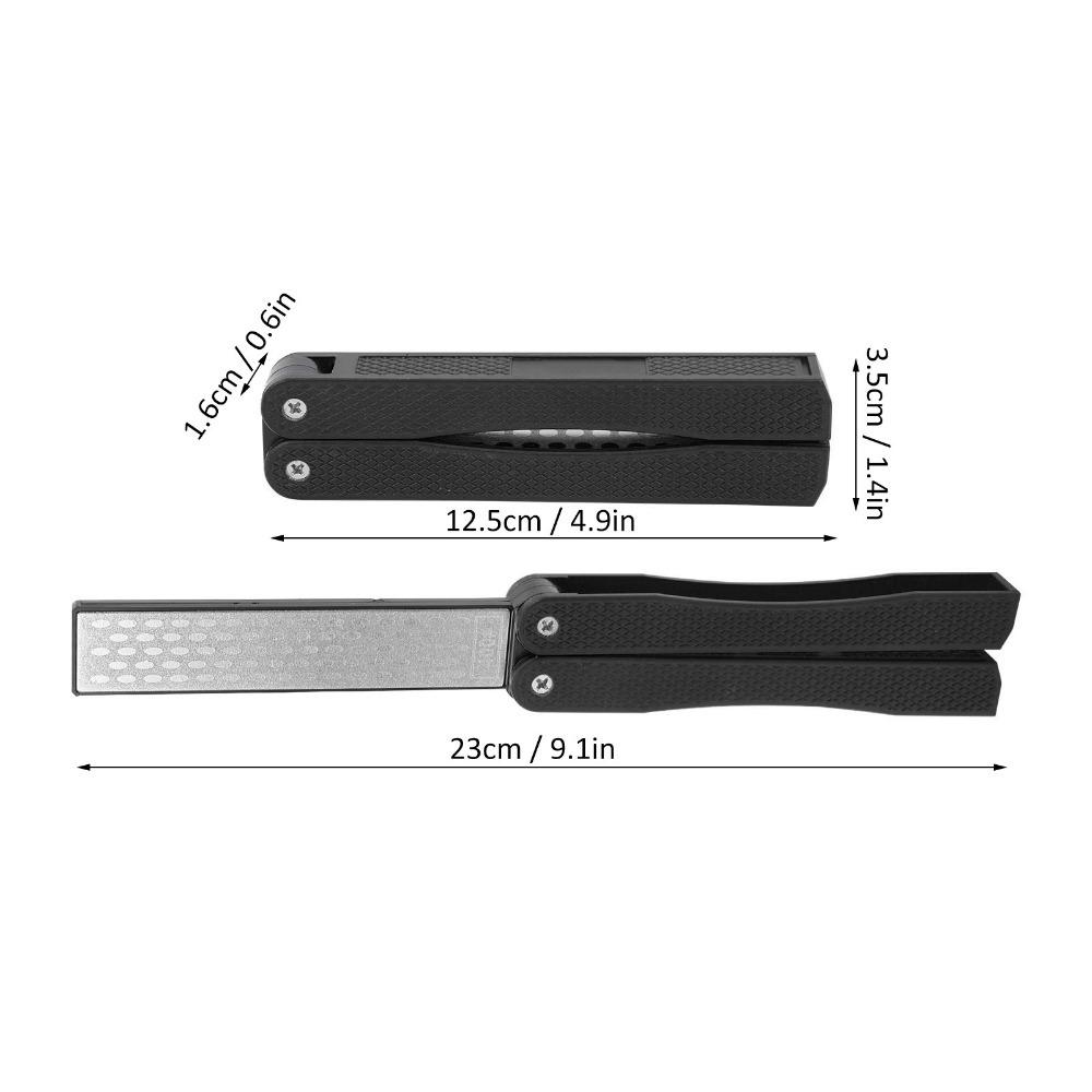 2 Pcs Diamond Folding Sharpener Fan Shaped Pocket Sharpener Sharpening Stone  Lawn Mower Blade чёрный