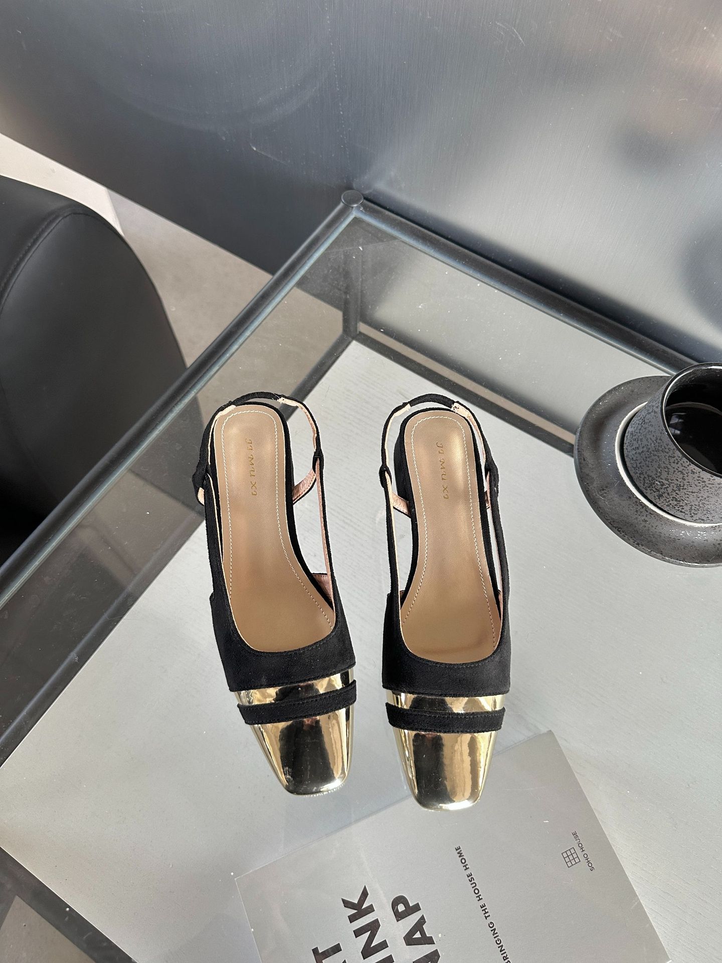 2025 spring and autumn new backspace sandals women s high-end high-heeled single shoes Xiaoxiang classic versatile fashion women s shoes 35