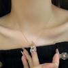 Flash Diamond Round Diamond Agile Zircon Bow Necklace Clavicle Chain Super Fairy Niche High-end Sense