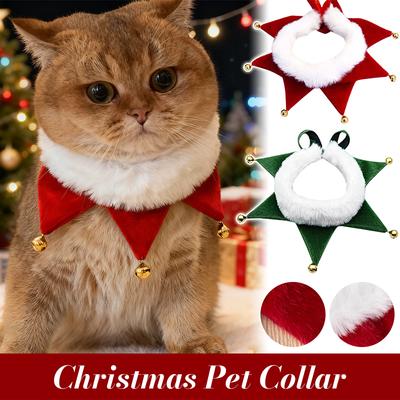 Cat Dog Plush Triangle Scarf with Bell Pet Christmas Decorations Cute Xmas Elements Pets Drool Towel Scarves Bibs Photo Props