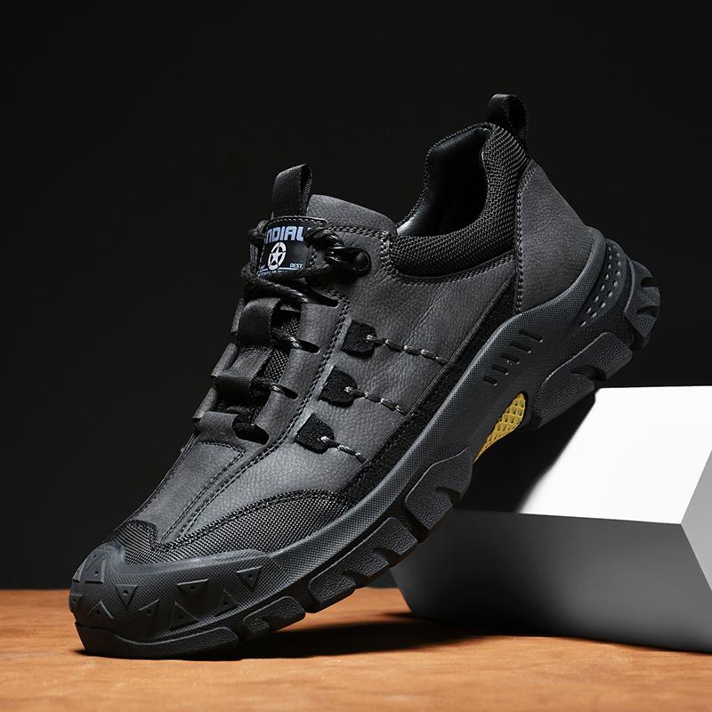 High End Brand High-quality Men's Genuine Leather Casual Shoes Thick Sole Height Increasing Men's Hiking Shoes Oxford Shoes