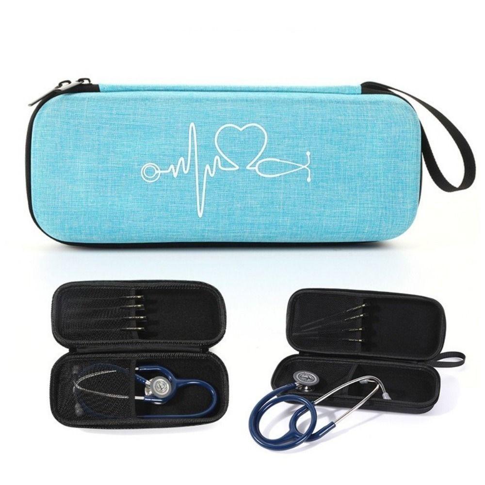 EVA Stethoscope Storage Bag Shockproof Empty Portable Storage Box Zipper Mesh Pockets Stethoscope Carrying Case Travel