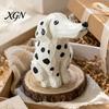 Artistic Wood Craft Gift Handmade Dalmatian Dog Wooden Ornament, Hand Carved Basswood Niche for Her Animal Figurine, Creative Sculpture Home