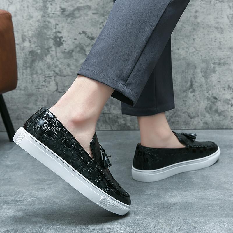 2024 Spring Autumn New Original Design Hight Quality Leather Loafers For Men Daily Casual Dress Black Hombre Flat Shoes Size 48