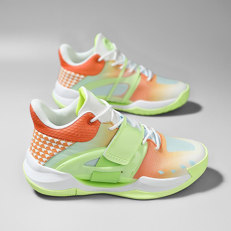 Autumn new basketball shoes men's low-top mesh Velcro friction ring sneakers casual primary and secondary school sports shoes