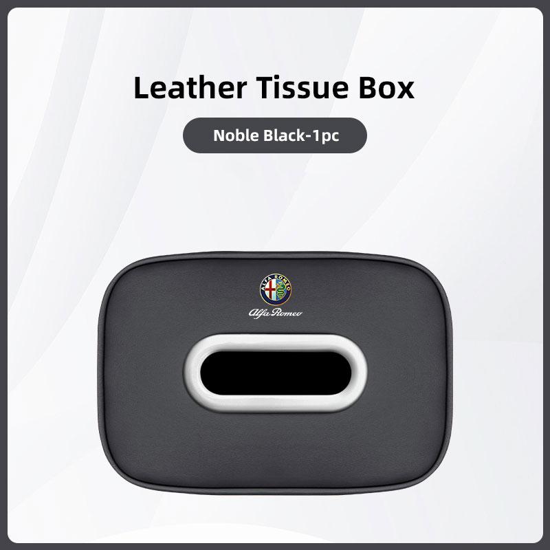 

For Alfa Romeo Car Tissue Box Holder Leather Car Armrest Napkin Case Sun Visor Backseat Bag For Alfa Romeo 4C 159 166 Giulia 156