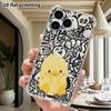 Phone Case: 2D Flat Suitable for iPhone 18 17 16 15 14 13 Pro Transparent Corner Protection Case, Little Yellow Duck, Christmas and Halloween Gifts