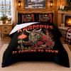 Krampus Pattern Bedding 3Pcs Set Bed Sheet And Pillowcases For Indoor Bedroom