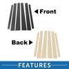 ABSOPRO Door Pillar Window Trim Stickers for Pillar Door Outer Exterior Covers for Mitsubishi Pajero Carbon Fiber Pattern Black Anti-Scratch Posts,