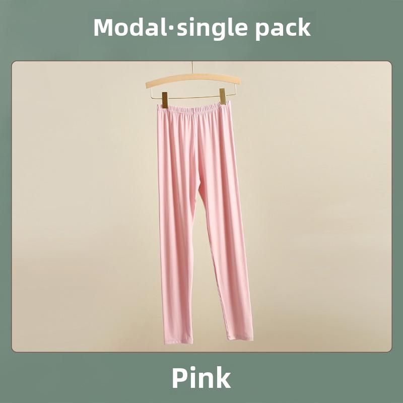 

Женские модальные осенние брюки, облегающие хлопковые эластичные брюки, теплое спортивное белье для йоги больших размеров L (105-130 jin) розовый