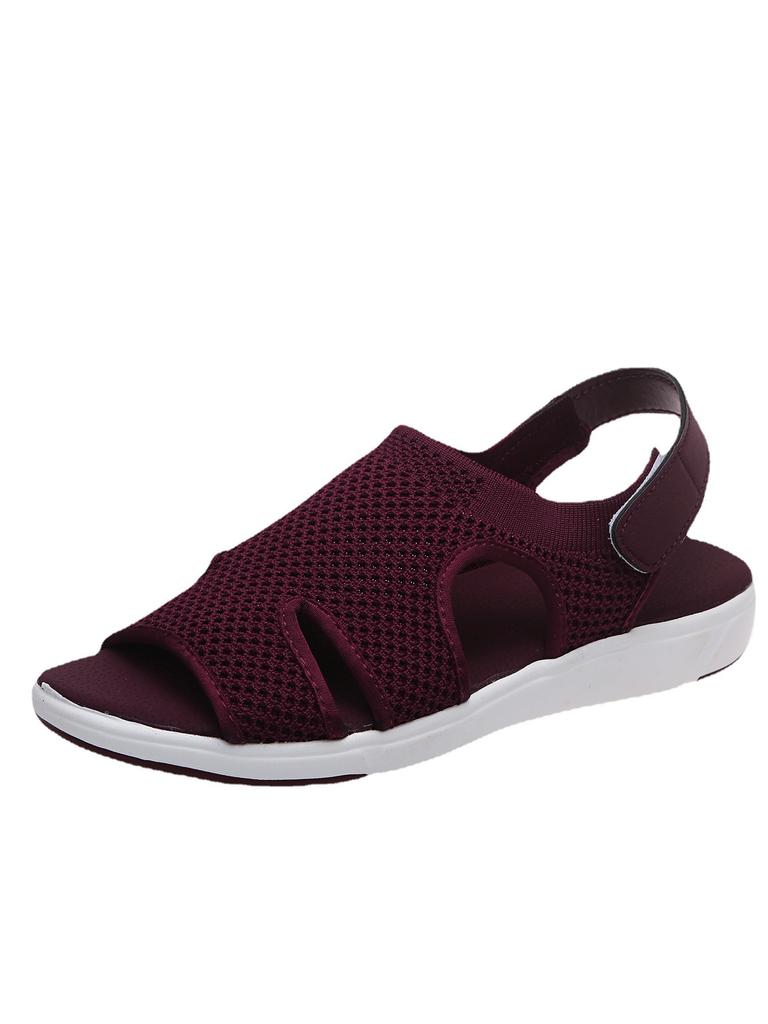 European and American summer women's sandals foreign trade large size breathable elastic webbing platform sandals casual sandals spot