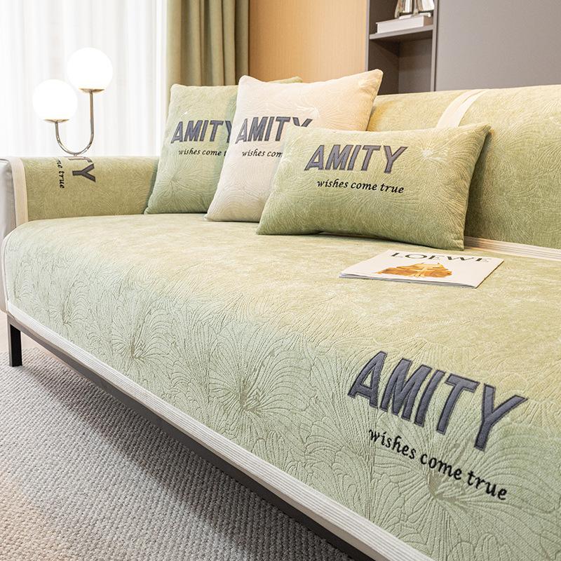 

Chenier Sofa Cushion, Universal In All Seasons, Embroidered Letters, High-End Non-Slip Seat Cushion, Cover Cloth Leather Sofa Cover 70*70cm