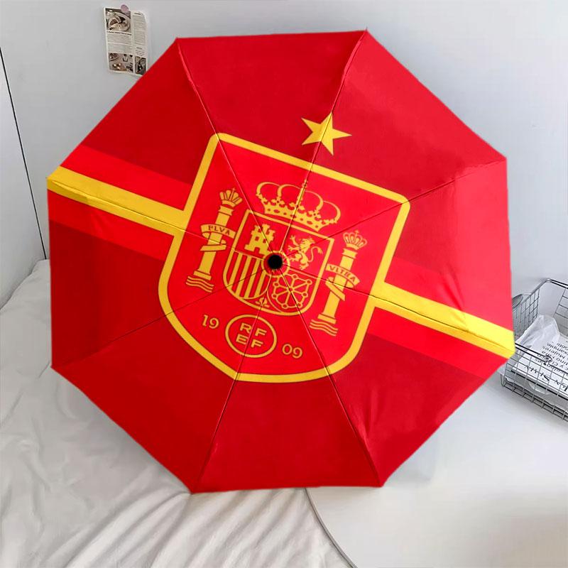 Spain Art pattern, automatic folding umbrella, portable and foldable design, 8 ribs, a Christmas or birthday gift.