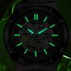 Dulunwe Skeleton Mechanical Watches Blue Roman Dial Watch for Men Automatic Watches Luxury Sports Waterproof Clock