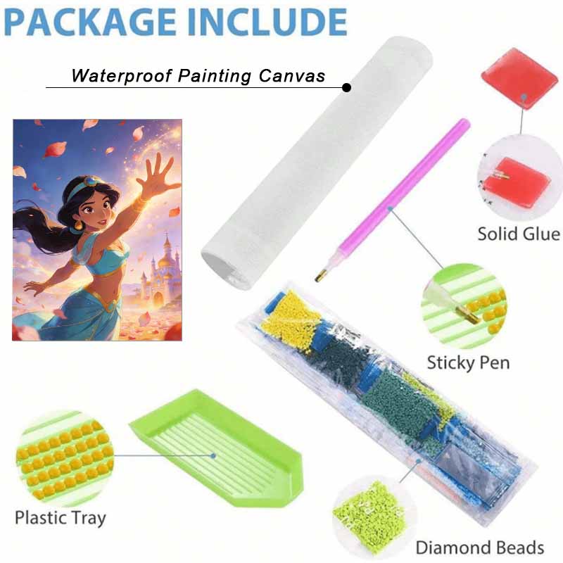 Disney Jasmine Princess Diamond Paint Painting Art Kit Handmade DIY5D Home Decor Gift