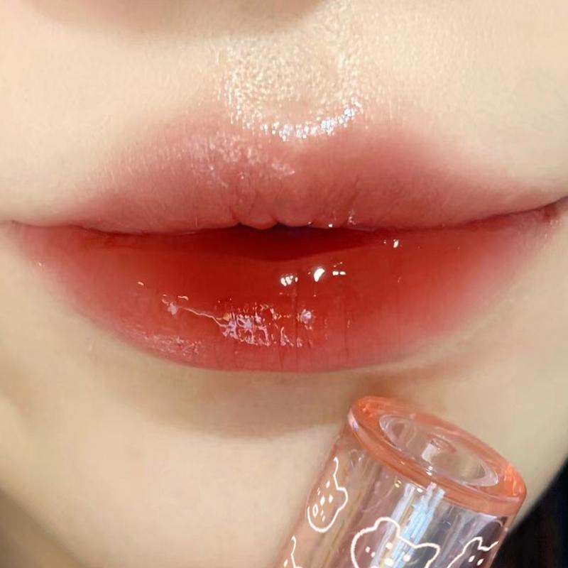Mirror Water Clear Lip Gloss Moisturizing Juice Glass Tea Brown Red Liquid Lipstick Lasting Non-stick Cup Korean Makeup Cosmetic