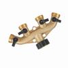 3 4 Inch Brass 4 Way Hose Pipe Splitter Nozzle Switcher Tap Connectors for Garden Irrigation