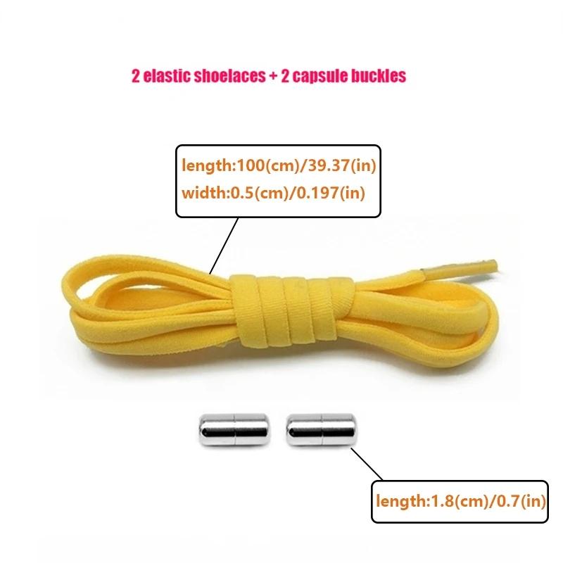 Shoelace 1pair Elastic No Tie Shoelaces Semicircle Shoe Laces For Kids And Adult Sneakers Quick Lazy Metal Round Lock Strings Ro