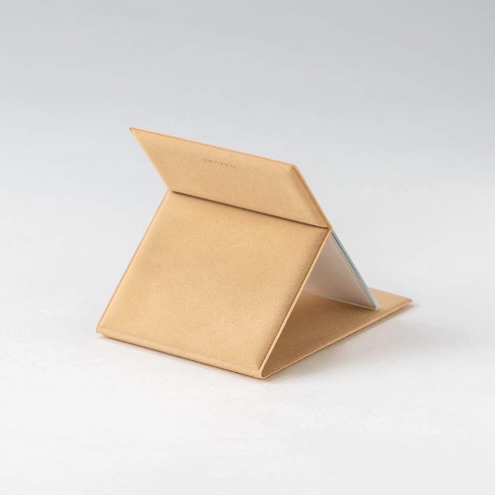 HORIUCHI MIRROR Napure Folding Mirror S Size with Pocket Beige White Day Gift