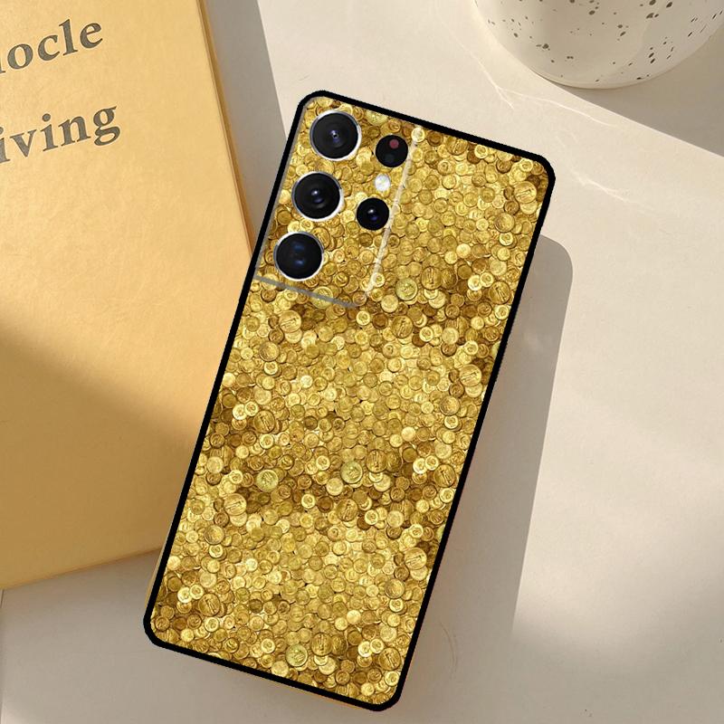 

Money Dollars Coin Gold Phone Case For Samsung Galaxy S25 Ultra S20 S21 S22 S23 S24 S9 S10 Plus S25 FE Cover Shell Galaxy S20