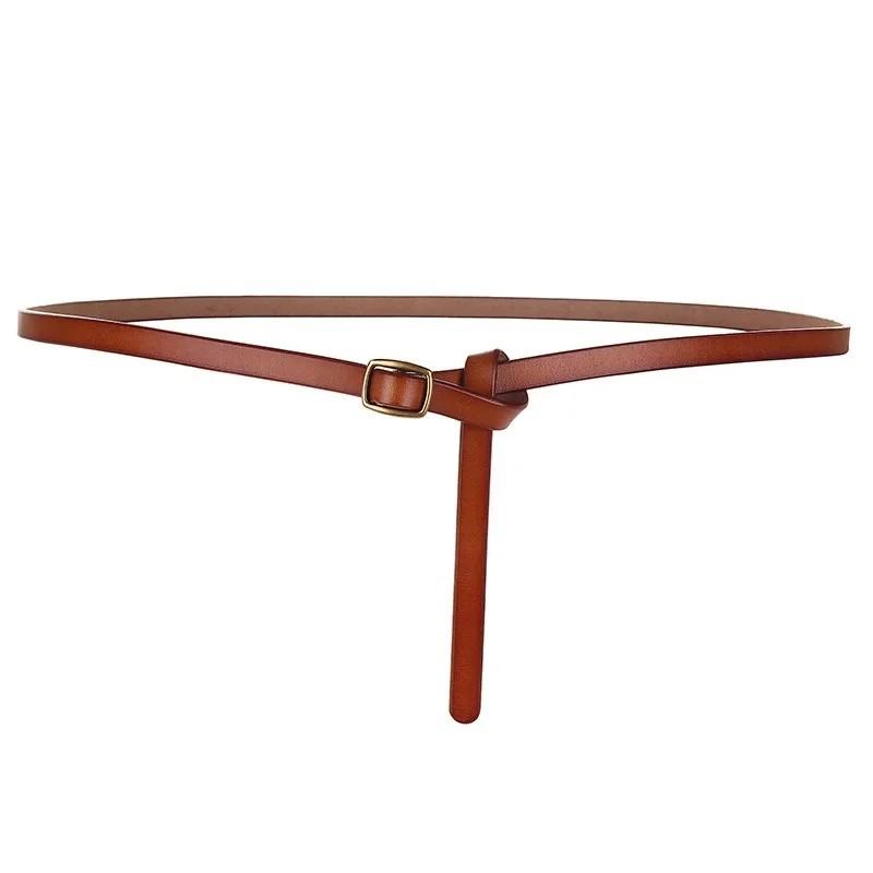 Leather Belt For Women With Square Buckle Crafted From Genuine Twolayer Cowhide