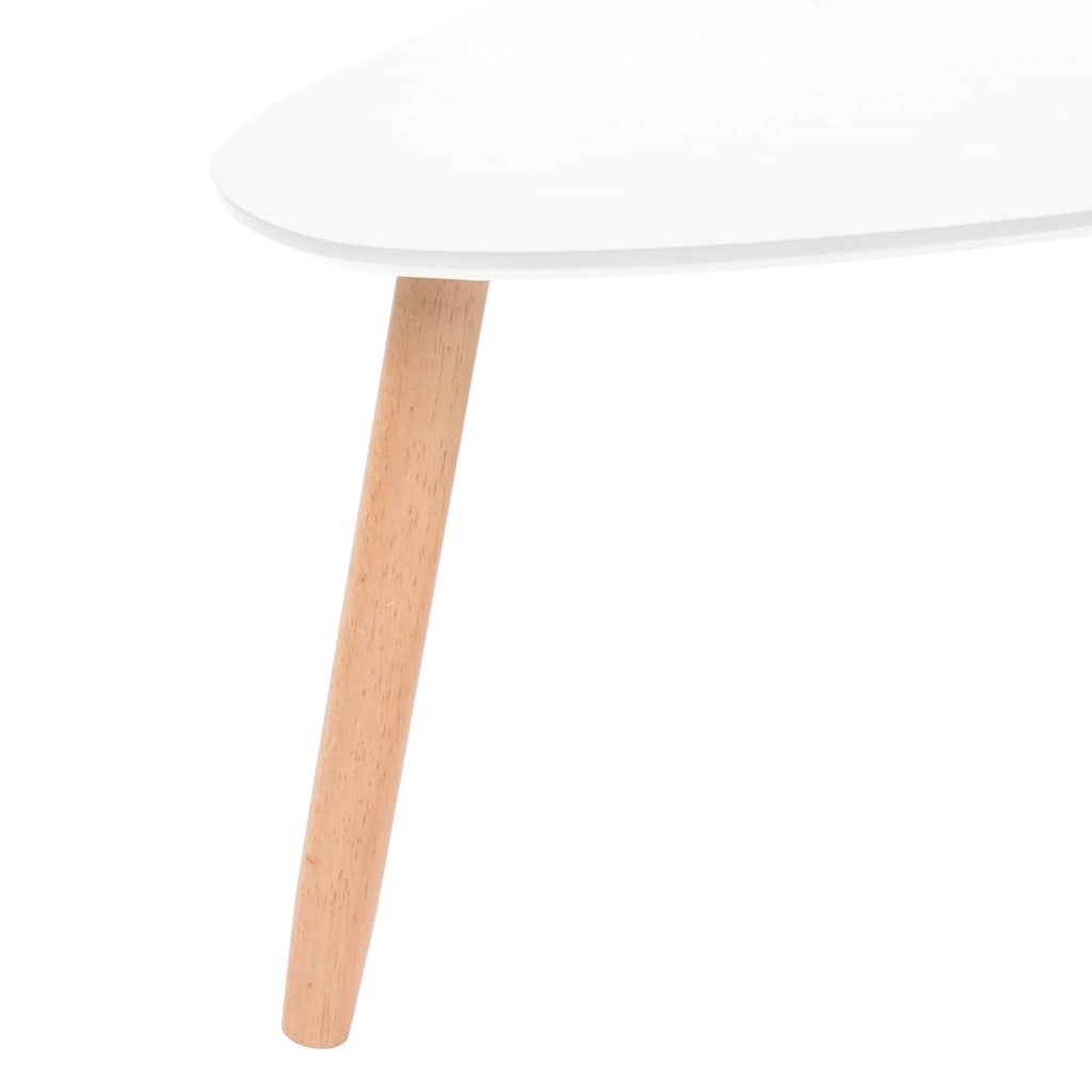 2 Piece Coffee Table Set Solid Pine Wood White