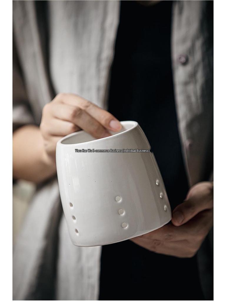 Ceramic Utensil Holder: Knife, Fork, Spoon, Chopsticks, Pen Organizer for Kitchen.