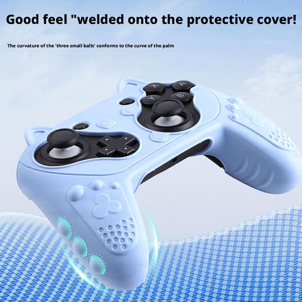 Silicone Protective Cover For Switch 2 Pro Controllers With Cat Ears Cute  Anti-Slip Skin Cover For NS 2 Pro Gaming Accessories