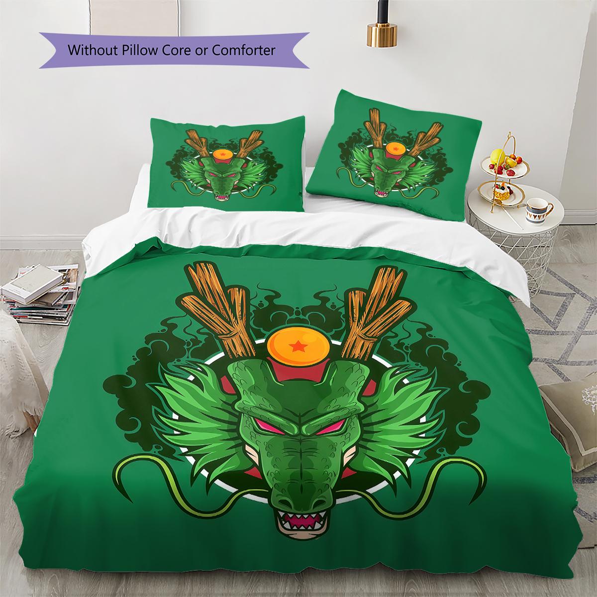 

Shenron Pattern Bedding,Quilt Set Quilt Cover Pillowcase Home Birthday Gift (1 * duvet cover + 2 * pillowcase, without core) 135x200cm