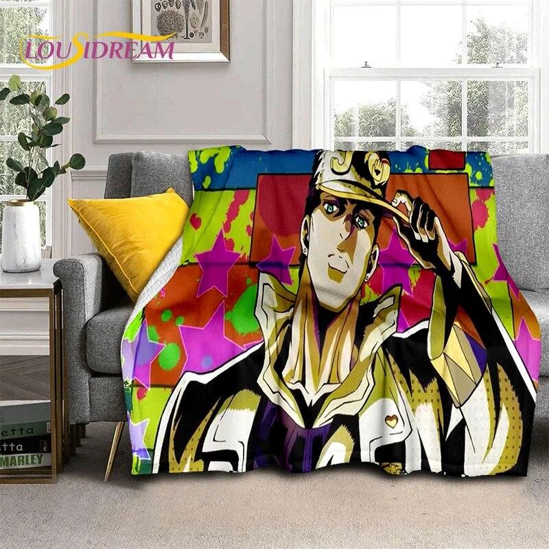 Jojo Bizarre Adventure Cartoon Anime Decke, weiche Überwurfdecke für Zuhause, Schlafzimmer, Bett, Sofa, Picknick, Reisen, Büro, Decke, Kind