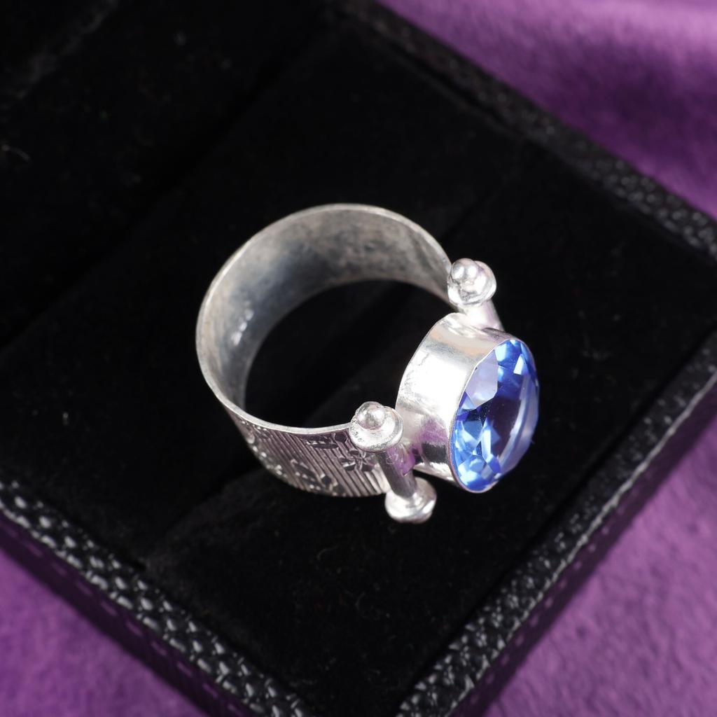 Natural Tanzanite Gemstone 925 Sterling Silver Jewelry Handmade Designer Ring RR-22-9