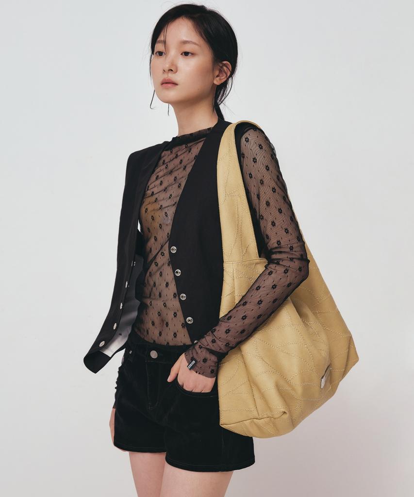 Nick&Nicole Leather Wrinkle Tote Bag_Butter
