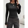 Women's Clothing Winter Y2K Slim Long Sleeve Top Tshirt
