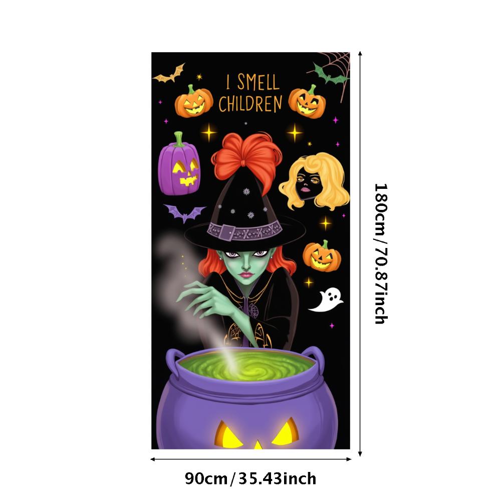 Halloween Banner Kessel Kürbis Banner Halloween Party Banner Farbenfrohes Design für Halloween Party Themenparty