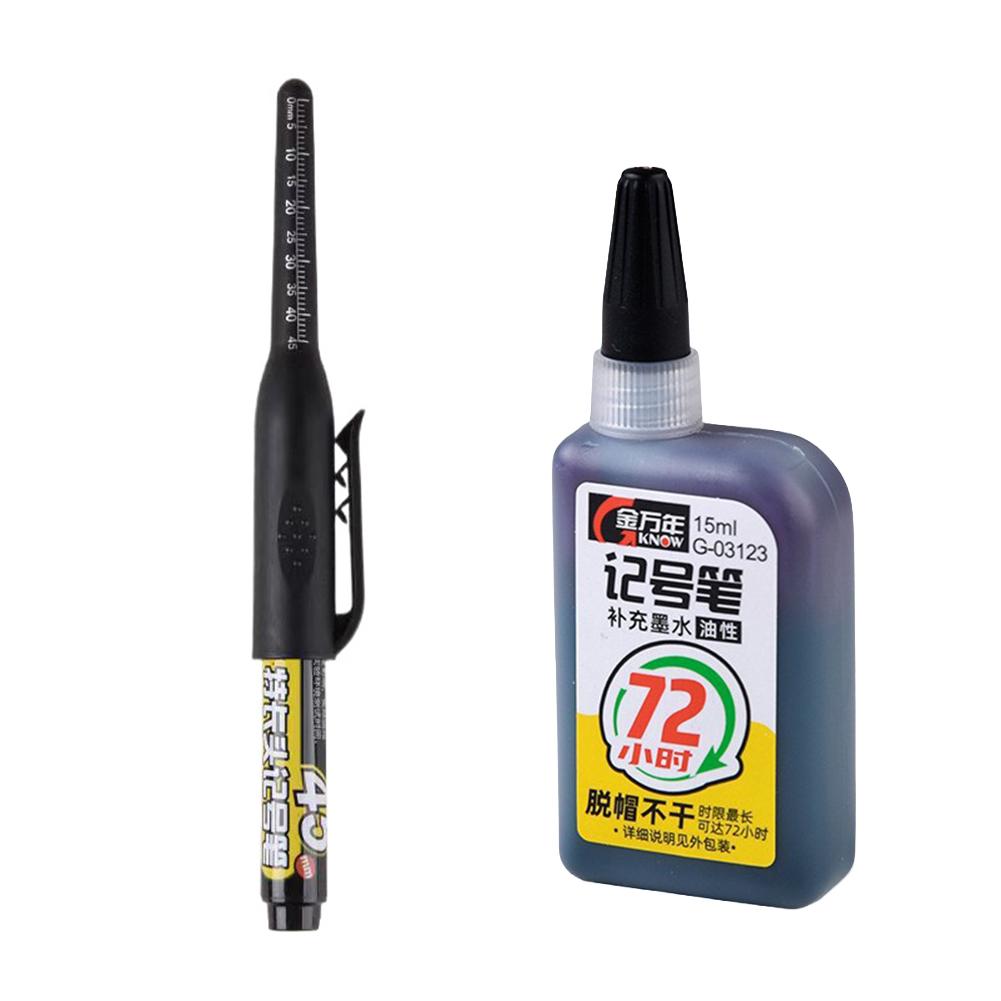 

45mm Long Head Nib Deep Hole Marking Pen Ink Waterproof Oil-Based Paint Marker Decorate Line Drawing Pen чёрный