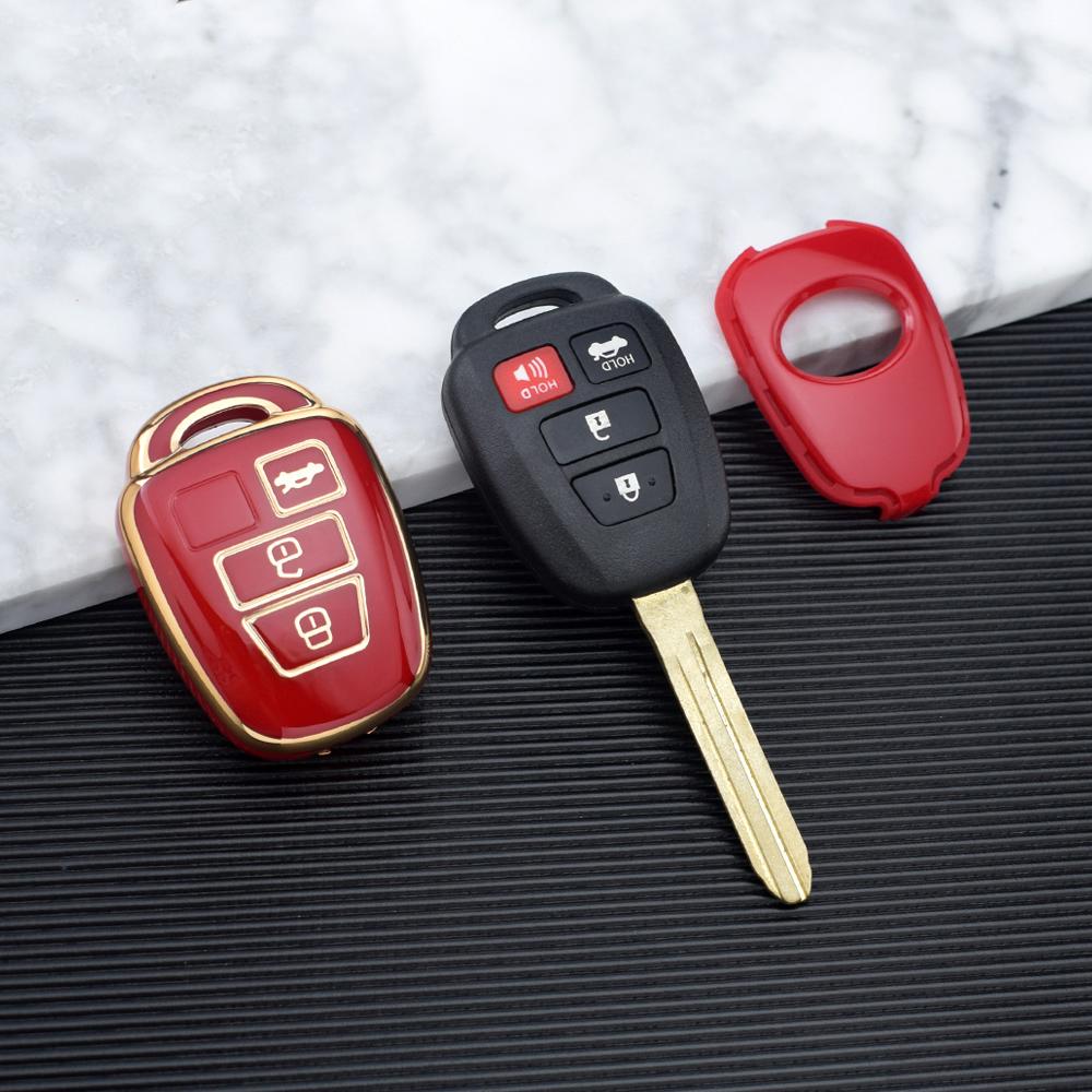 3 Buttons Soft TPU Car Key Case Cover for Toyota Corolla Fielder Vitz Rav4 MK4 Rav 4 Remote Shell Fob Holder Protector