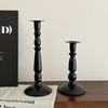 1PCS Black Glass Candle Holder Nordic Living Room Modern Decoration Table Room Creative Candlestick Glass Vase Bookshelf Decor