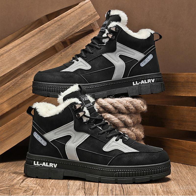Fashion Men's Winter Warm Cotton Shoes 2025 New Classic Fashion Retro Plush Comfortable Anti Slip Snow Boots Outdoor Sports Casual Shoes
