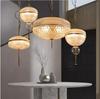 Mid Century Pendant Lamp Champagne Glass Pendant Light Hotel Parlor Dining Room Bedroom Kitchen Retro Yellow Glass Chandelier