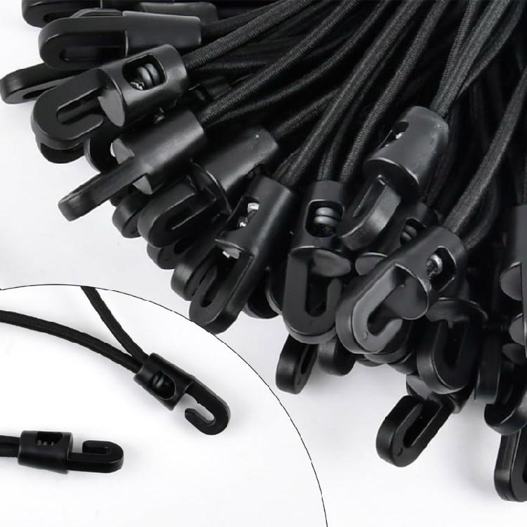 20Pcs Bungee Cord with Hook Outdoor Elastic Straps with Hook Tarpaulin Tensioner Fastening Straps Easy to Use
