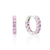 Essence Silver (W) Tennis One-Touch Earrings M Baby Pink Hl4E52445W9Xxx