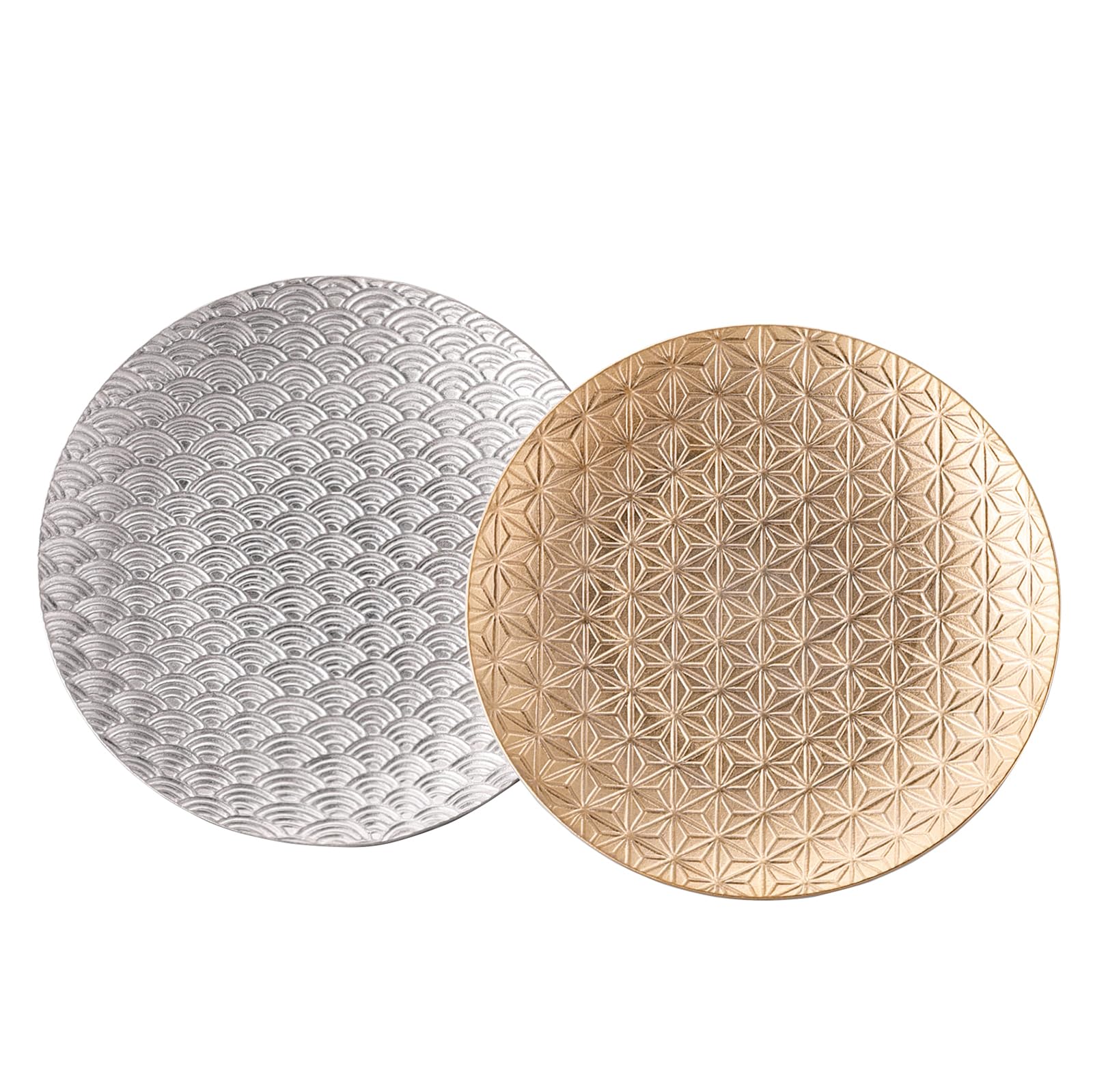 

yamakaXODA POTTERY Small Plates of in Gold and Auspicious Mino Kissho Zipangu (Set 2) Silver, Charm, Gift, Ware, YMK170-164