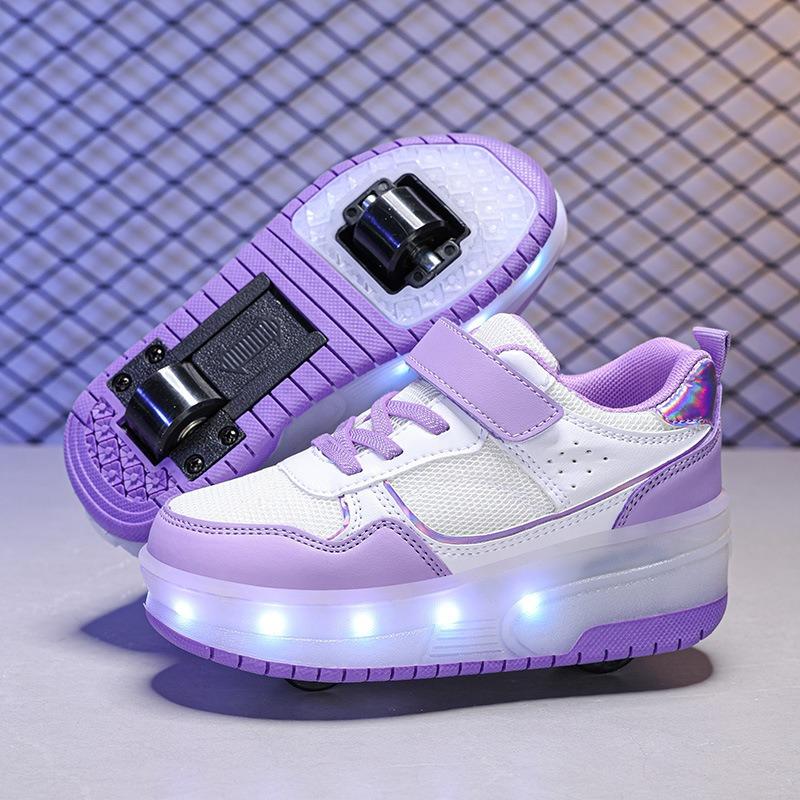 Children's runaway shoes New boys' students' pulley shoes skates charging luminous shoes Girls
