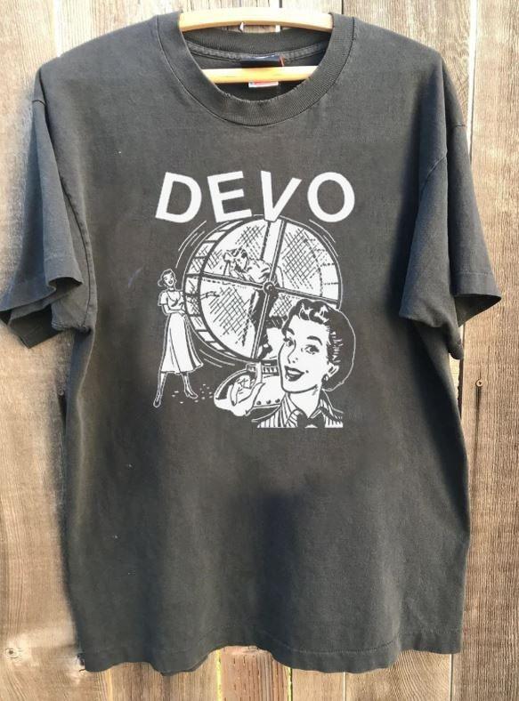 Vtg Devo Band Basic Charcoal Short Sleeve Unisex Shirt S5XL Unisex T-Shirt