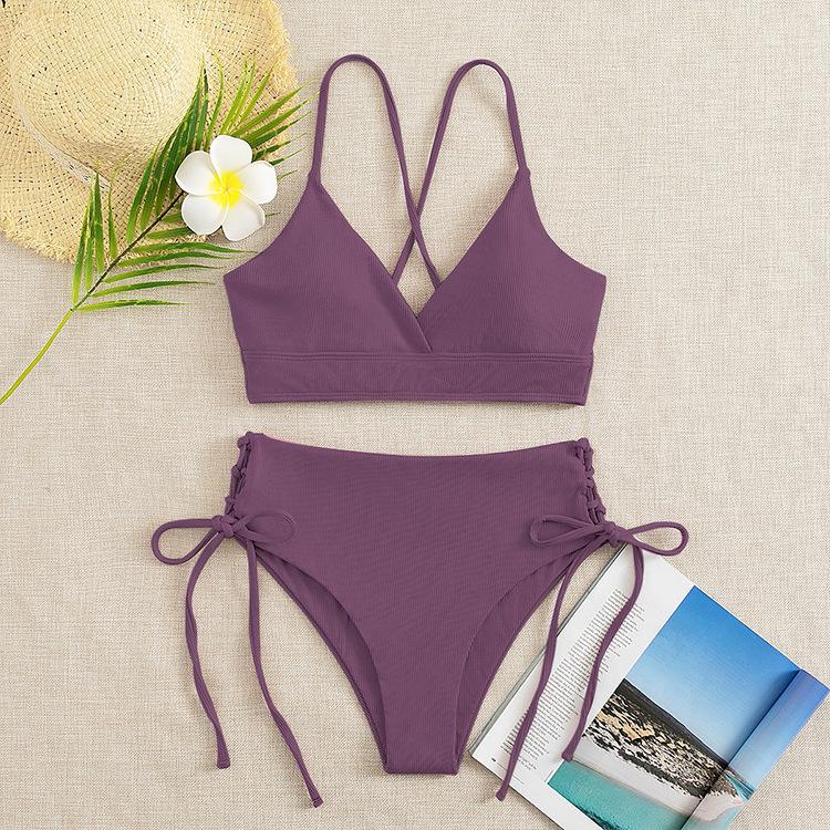 2025 European American Lace-up Bikini: High-End Women's Split Swimsuit, Sexy and Stylish Swimwear.